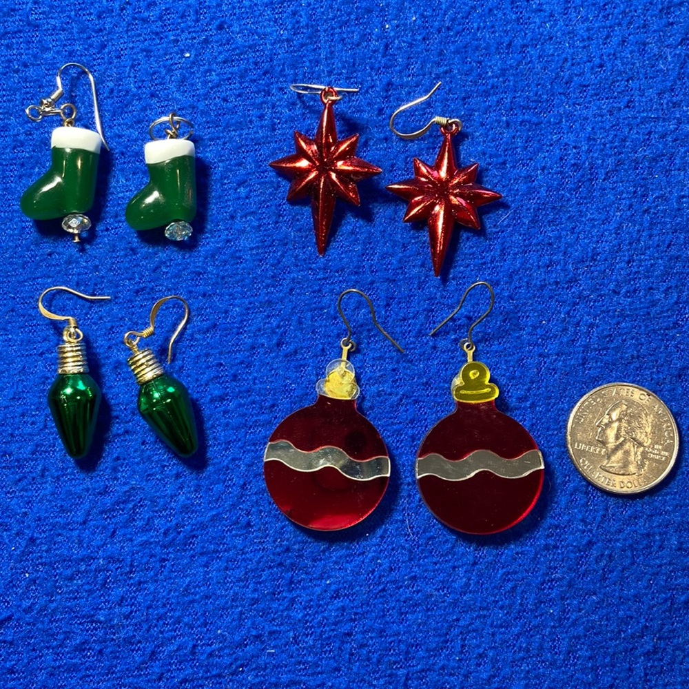Lot of Christmas Holiday Theme Novelty Earrings